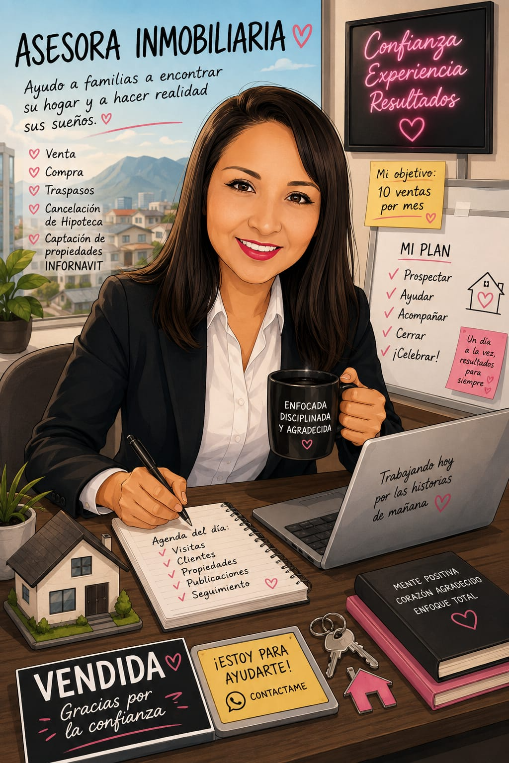 Asesora inmobiliaria con servicios de venta, compra, traspasos, cancelación de hipoteca y captación de propiedades INFONAVIT